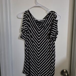 Cable & Gauge Chevron Striped Blouse